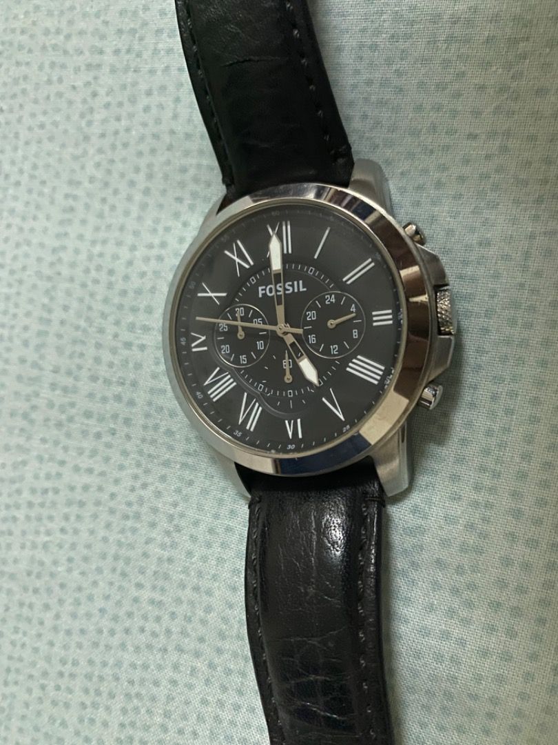 Fossil grant chronograph outlet black dial men's watch