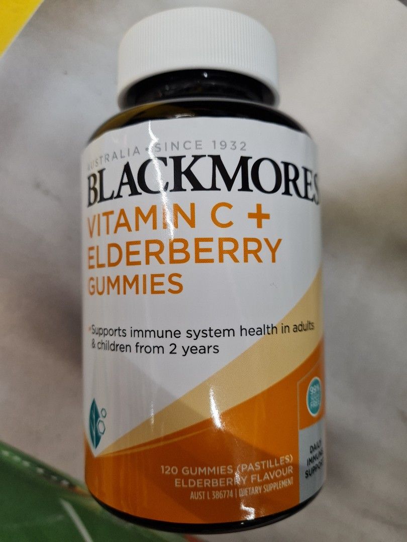 Blackmores Vitamin C & Elderberry Gummies, Health & Nutrition, Health