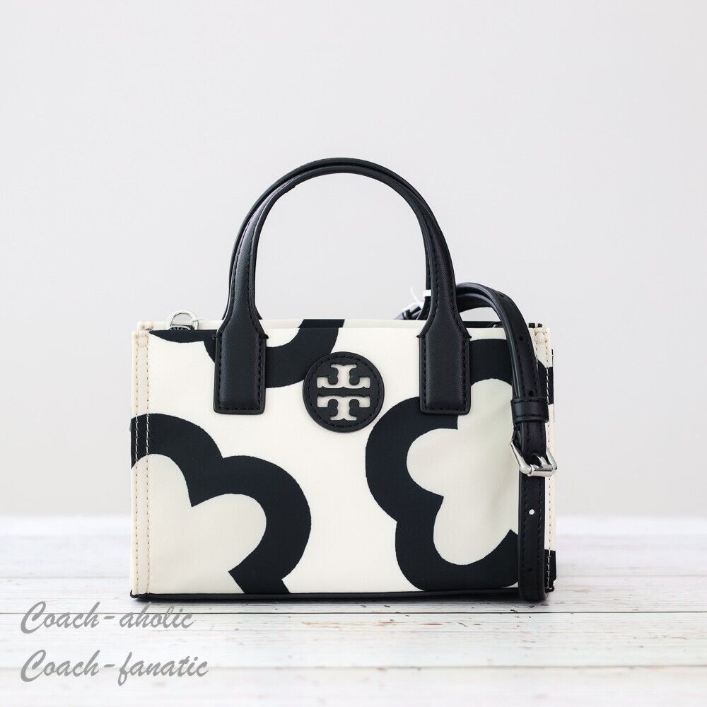 BNWT Tory Burch Ella Printed Nylon Mini Tote Luxury Bags