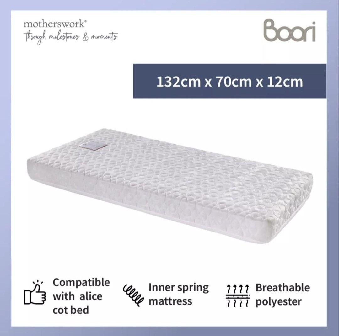 Boori Baby Cot Pocket Spring Mattress 132 X 70 X 11 cm