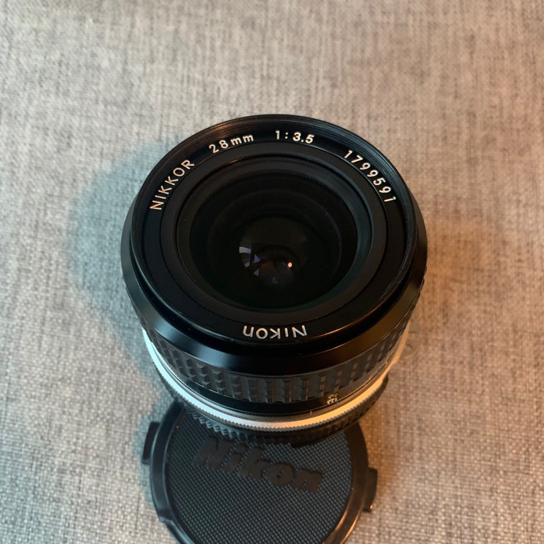 Camera lens Nikon Nikkor 28mm F3.5, 攝影器材, 鏡頭及裝備- Carousell