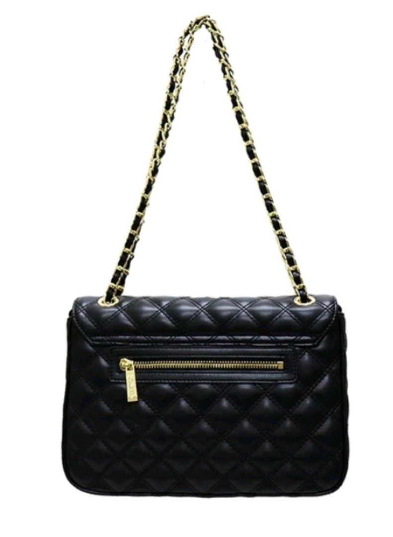 Quilted satchel bag with sale chain