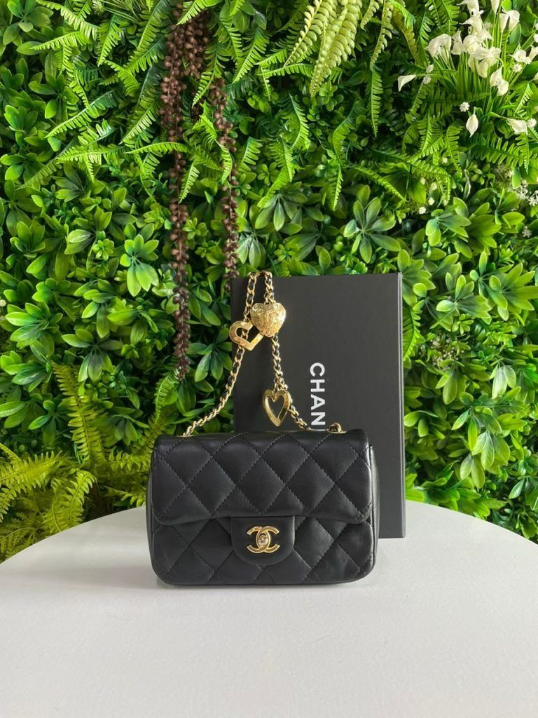 Chanel Heart Charms Mini Flap Bag, Luxury, Bags & Wallets on Carousell