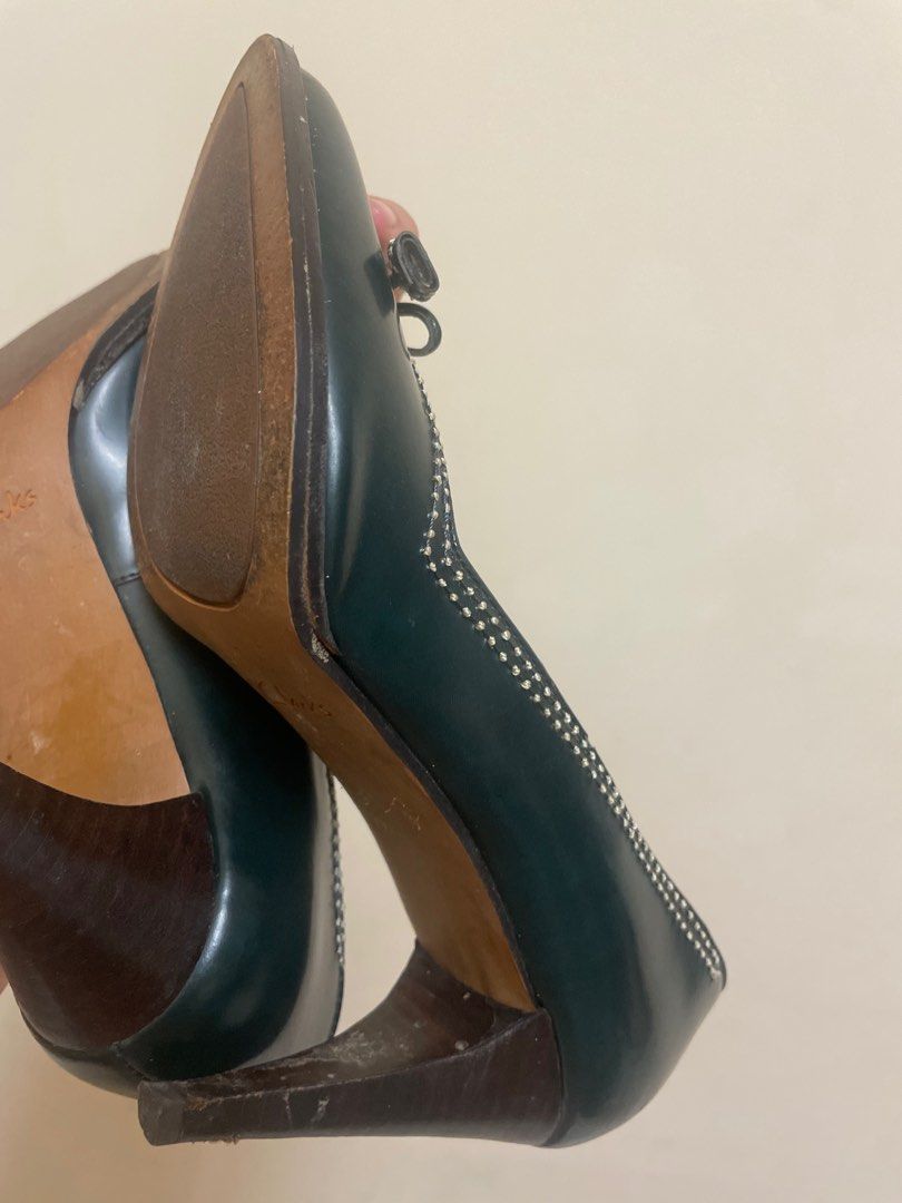 Clarks green heels new arrivals