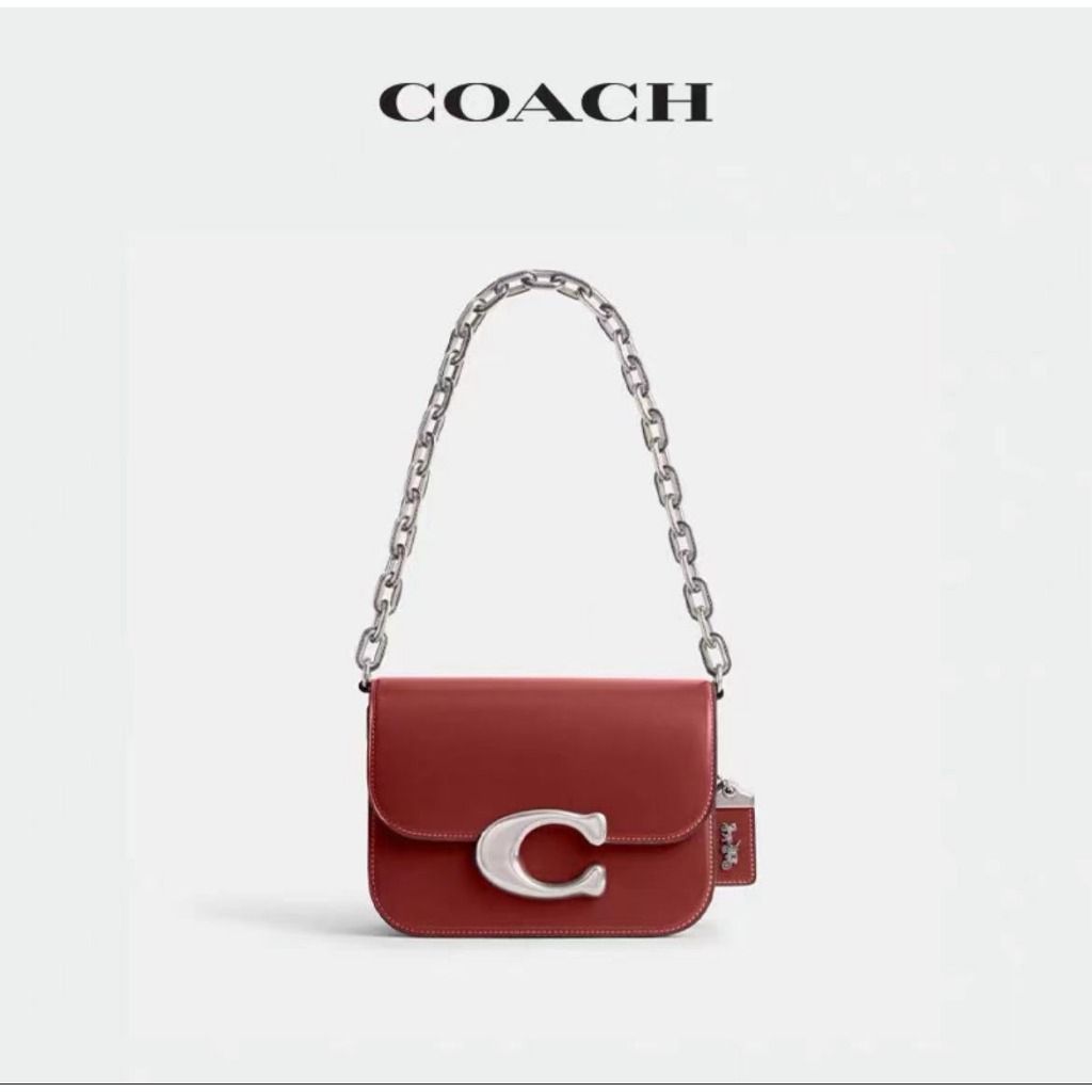 Coach Limited Edition Idol Bag In Refined Calf Leather Red