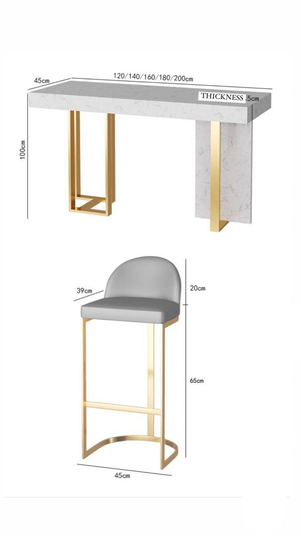 COFORD Modern Sintered Stone Bar Table, Furniture & Home Living ...