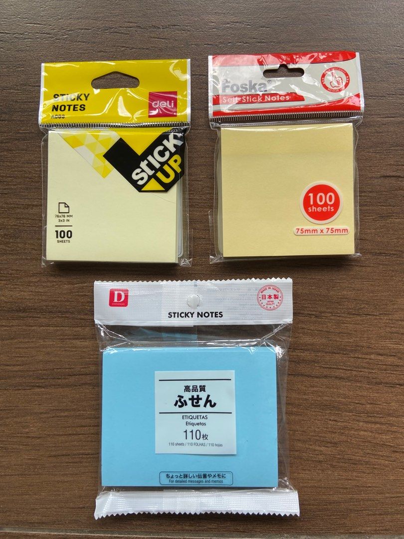 Colour Sticky Note (Daiso, Deli, Foska), Hobbies & Toys, Stationery