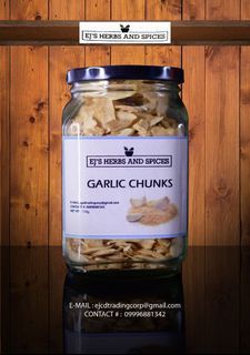 EJs Herbs and Spices GARLIC CHUNKS in Square Jar or Round Jar or Pouches