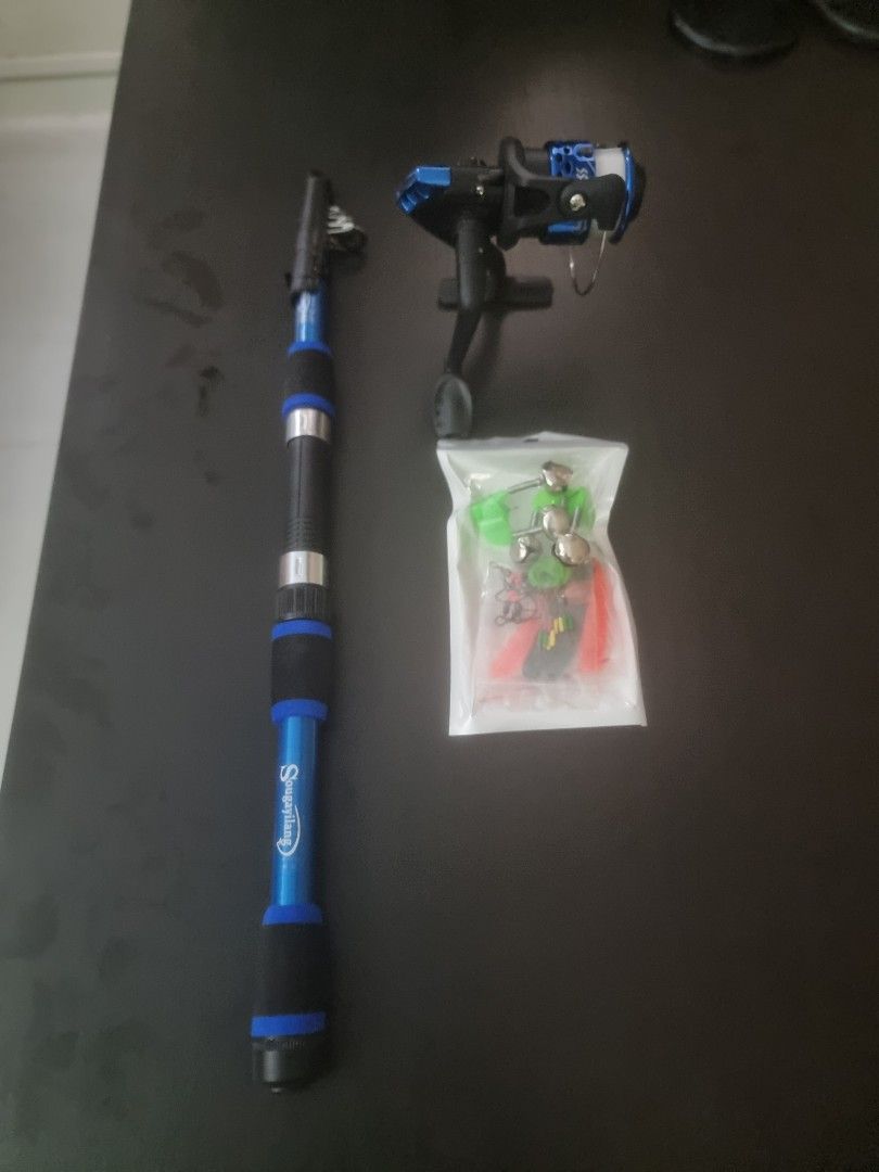Full set Fishing Reel and Rod with 2.1m Telescopic Fiberglass