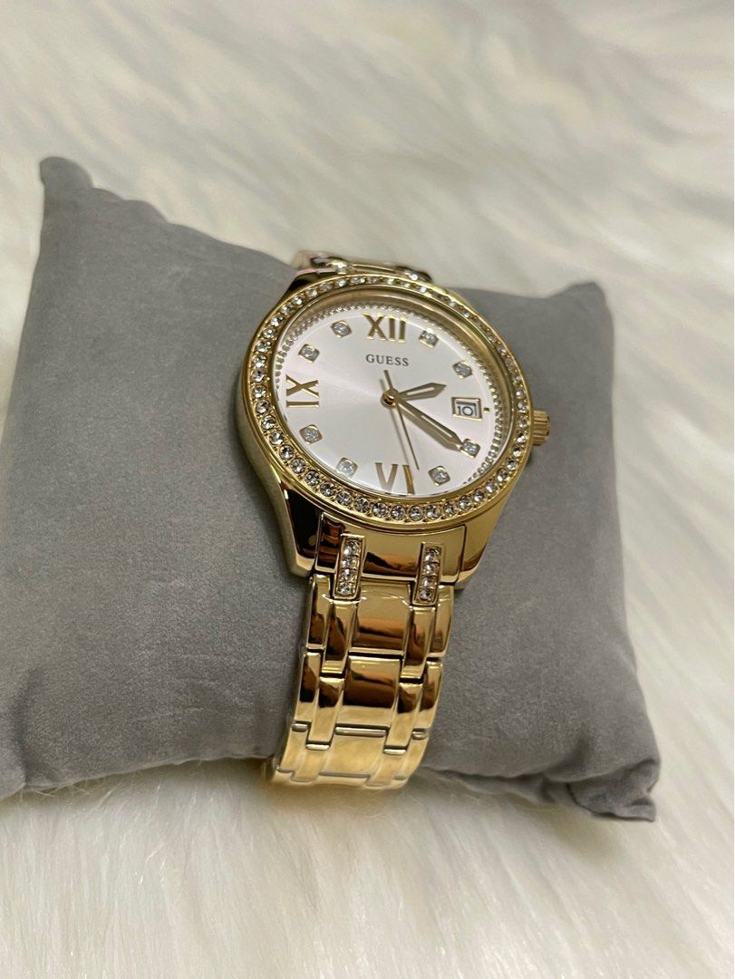 Gold tone watch women's top