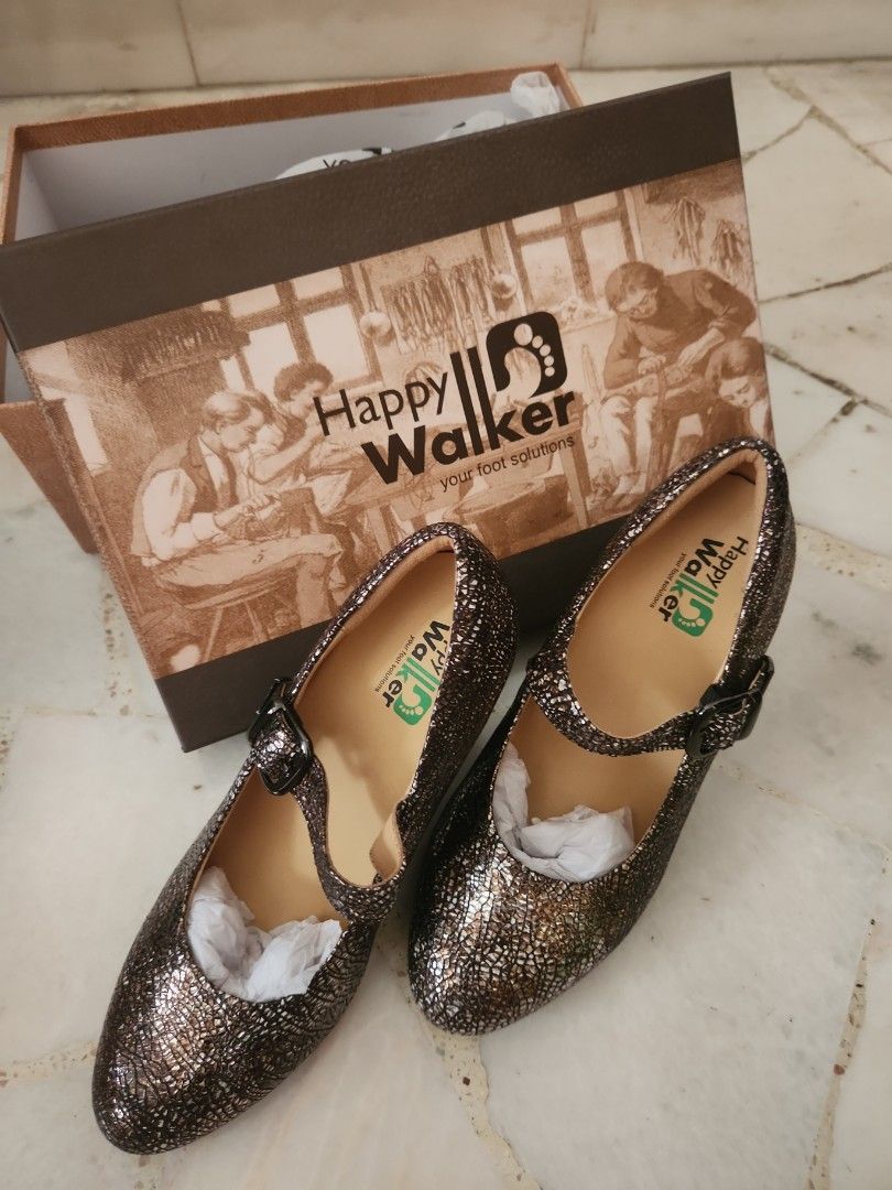 Happy walker mixed leather heels