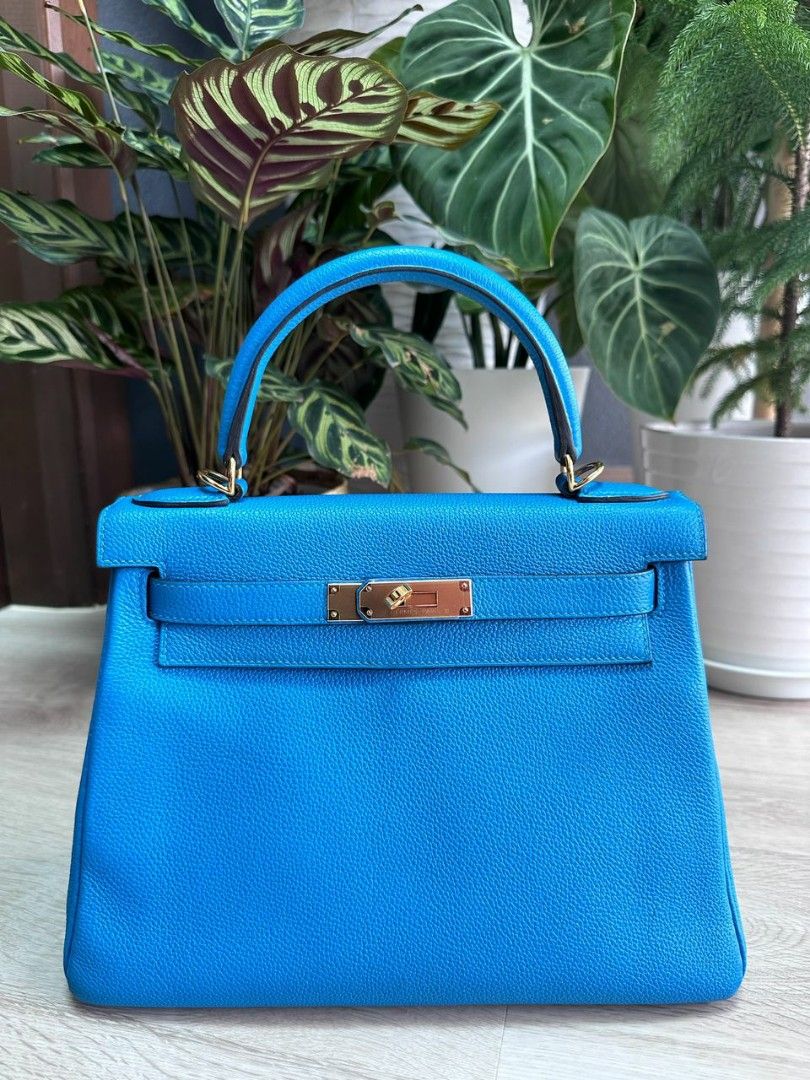Hermes kelly cheap blue zanzibar