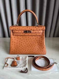 Kelly pocket leather belt Hermès Orange size M International in Leather -  24854901