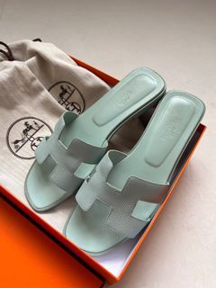 Hermes Ostrich H Sandals, Luxury, Apparel on Carousell