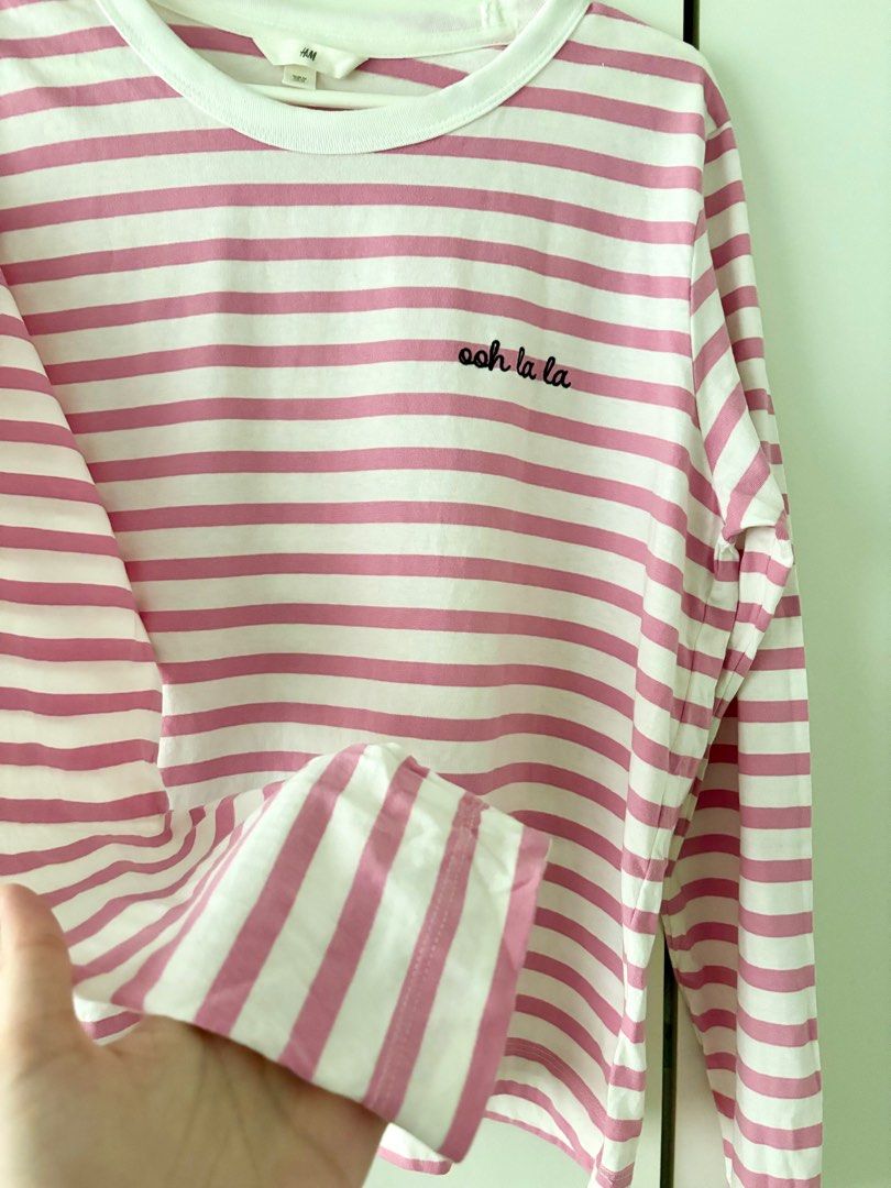 Striped jersey outlet top h&m