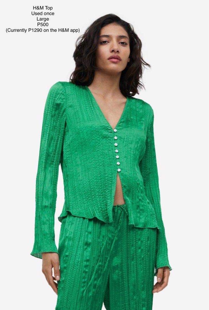 H and clearance m green blouse