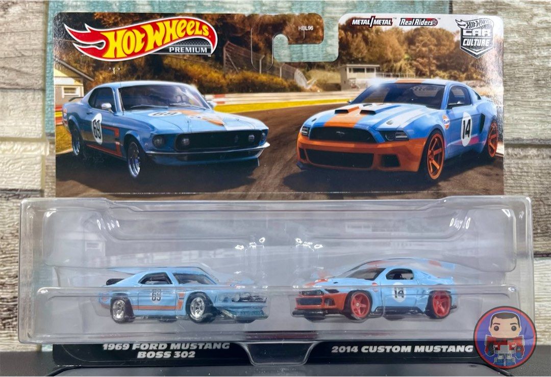 Hot Wheels Prémium. Duo Pack. 1969 FORD MUSTANG BOSS 302 - 2014 CUSTOM Mustang 3468817778