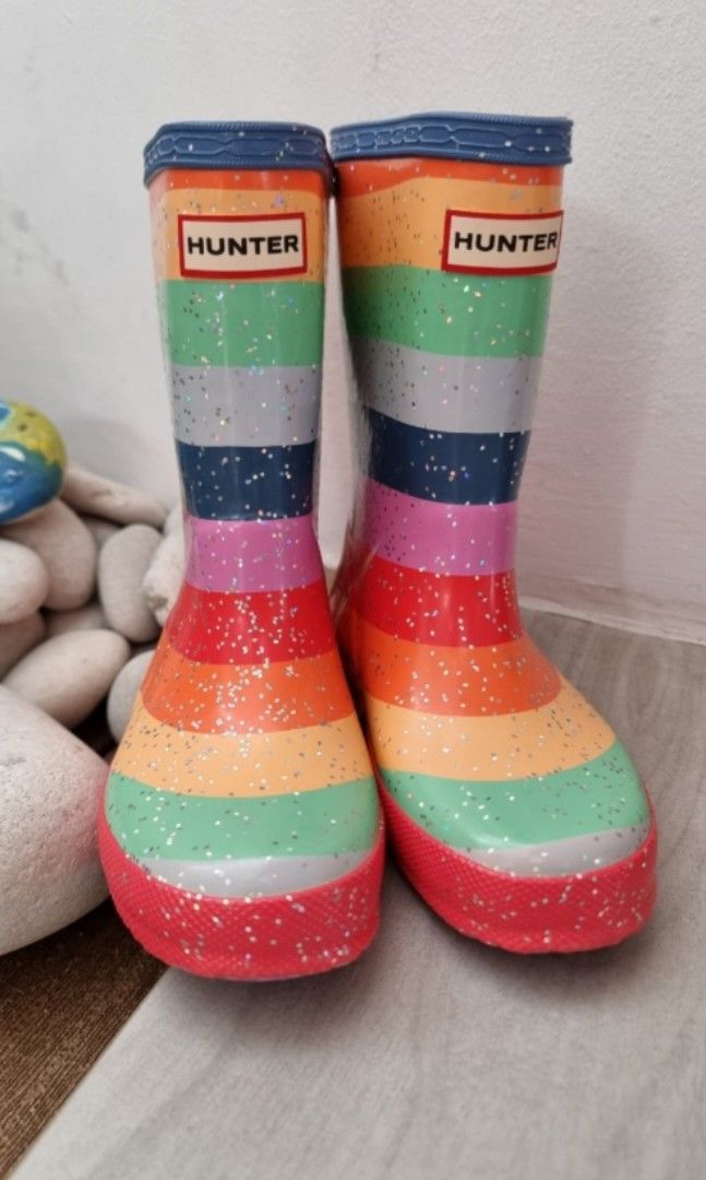 Rainbow glitter rain boots hotsell