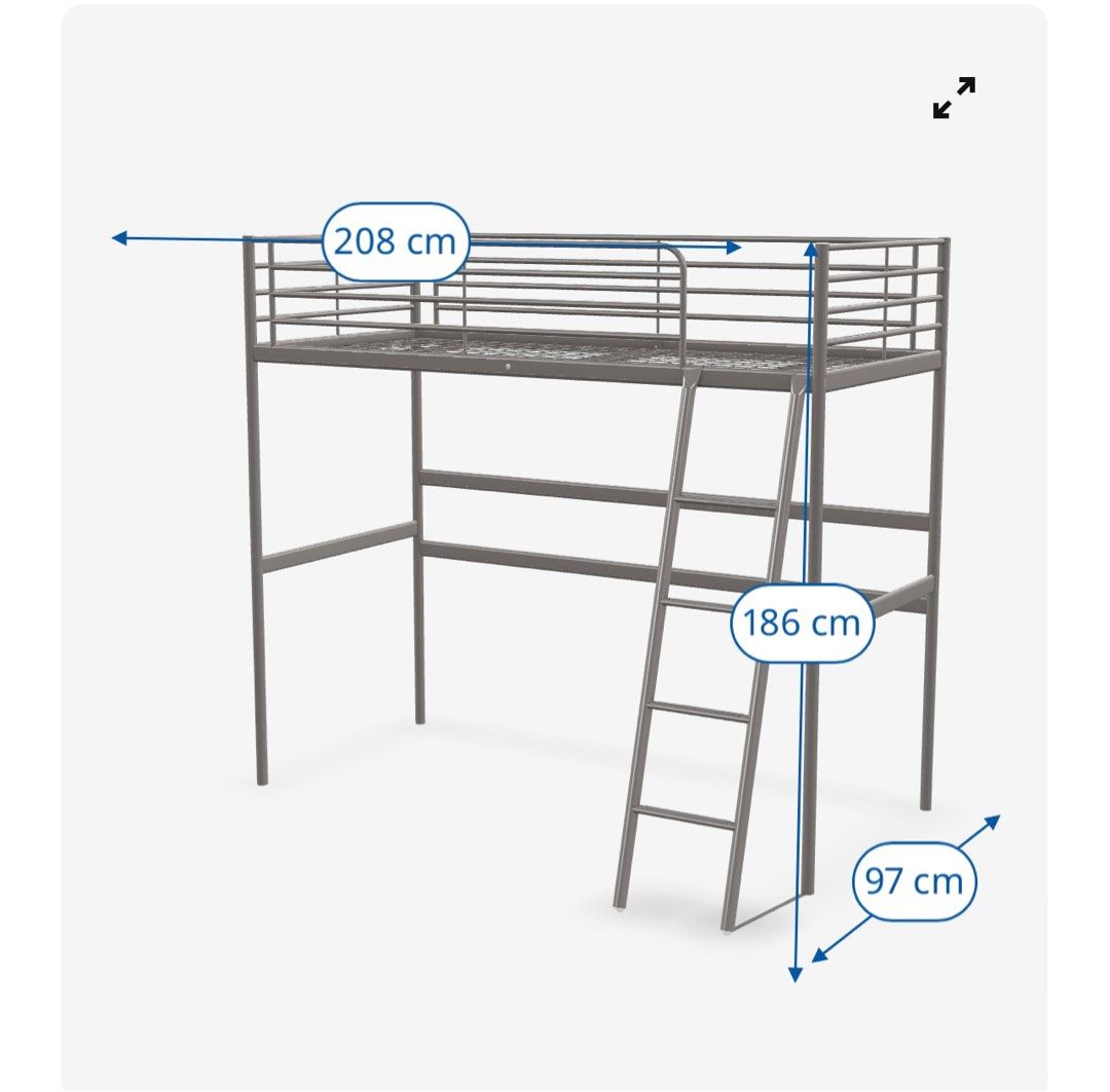 Ikea Loft Bed ( Svarta ), Furniture & Home Living, Furniture, Bed