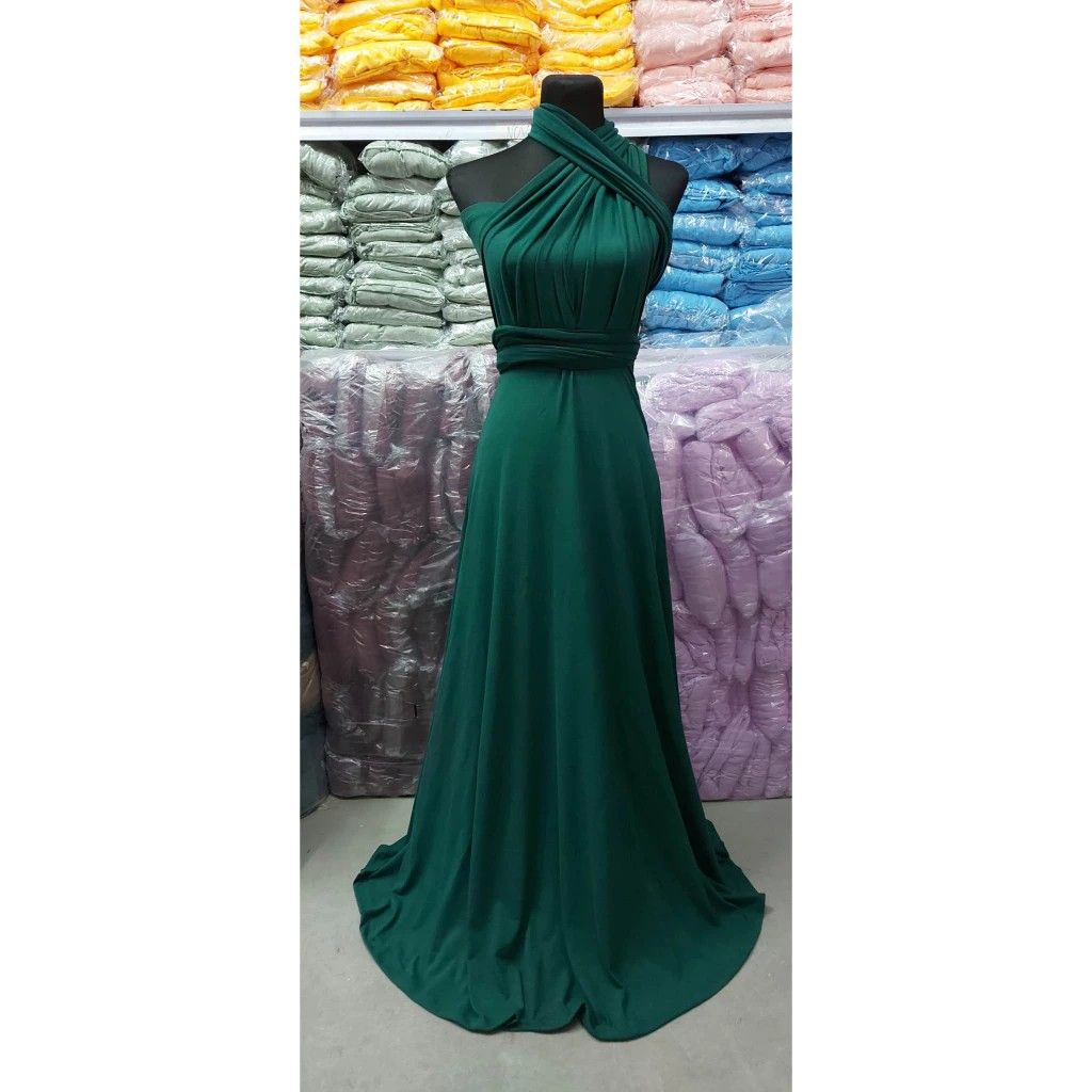 green emerald velvet dress Velvet Multiway Infinity Dress in Emerald Green For Sale - Bridesmaids  Dresses main image 0