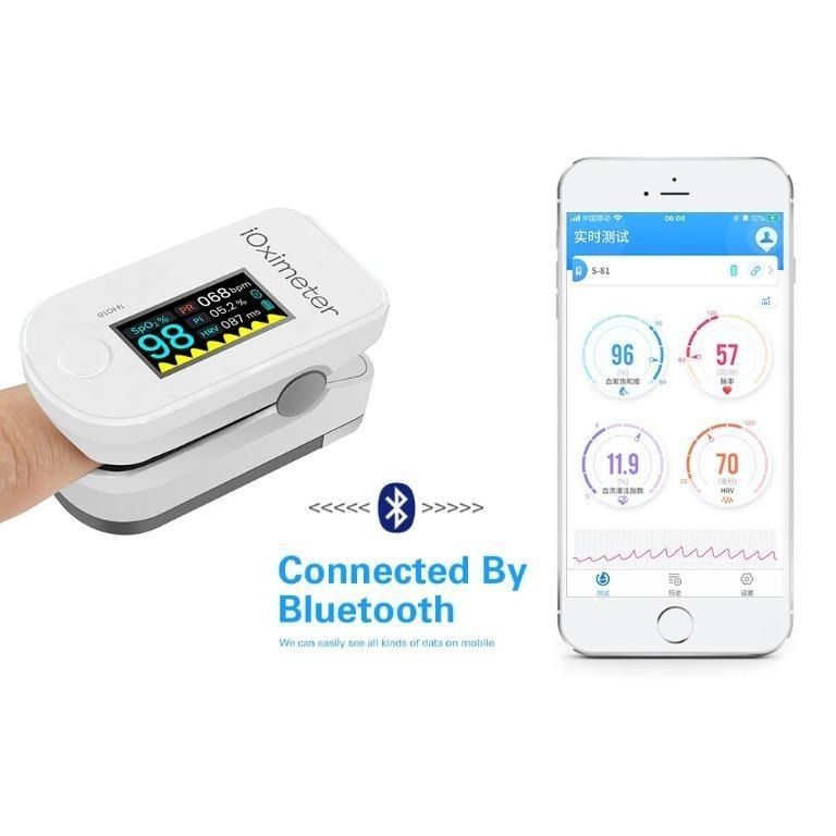 IPS Display - Finger Tip Pulse Oximeter - Bluetooth Connection (Support ...