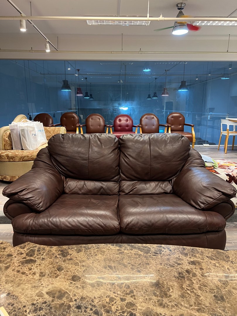 Italian full outlet grain leather sofa