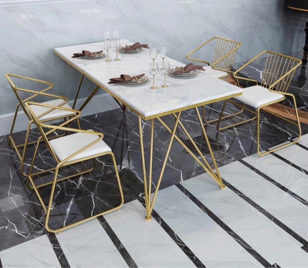 Jude Dining Table in White Marble: Modern Luxury for Your Dining Room