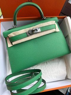 Kelly 25 leather handbag Hermès Orange in Leather - 36717130