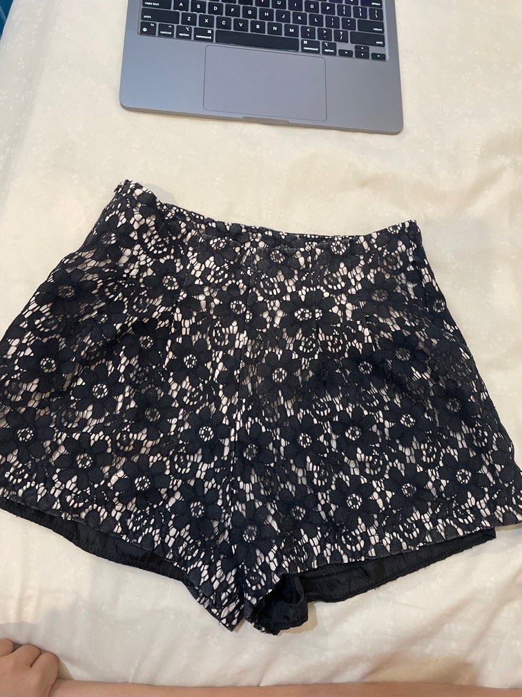Lace Cute Black Shorts Women s Fashion Bottoms Shorts on Carousell