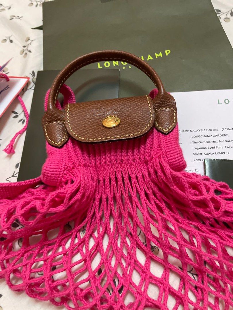 Longchamp Mesh Fillet XS Pink, Luxury, Bags & Wallets on Carousell