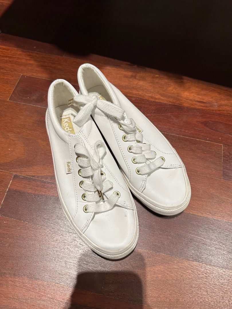 Leather Keds in White EU36