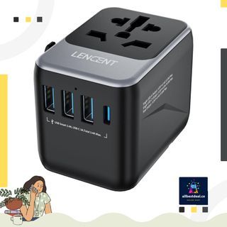 Lencent 4 Port USB Universal Travel Adaptor Plug (Unboxing) 