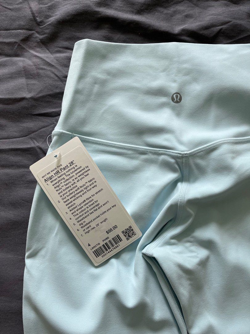 LN: Lululemon Align HR Leggings 28” Size 4 Powder Blue, Women's Fashion,  Activewear on Carousell