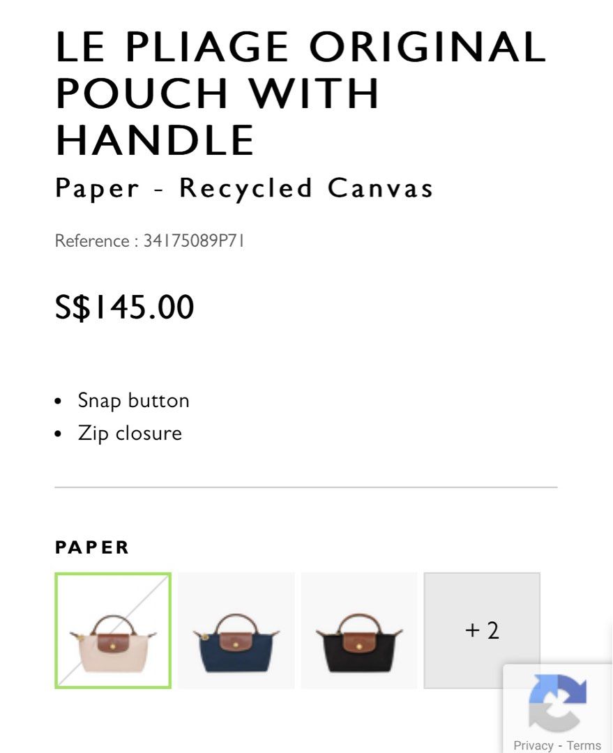 Le Pliage Original Pouch with handle Paper - Recycled canvas (34175089P71)