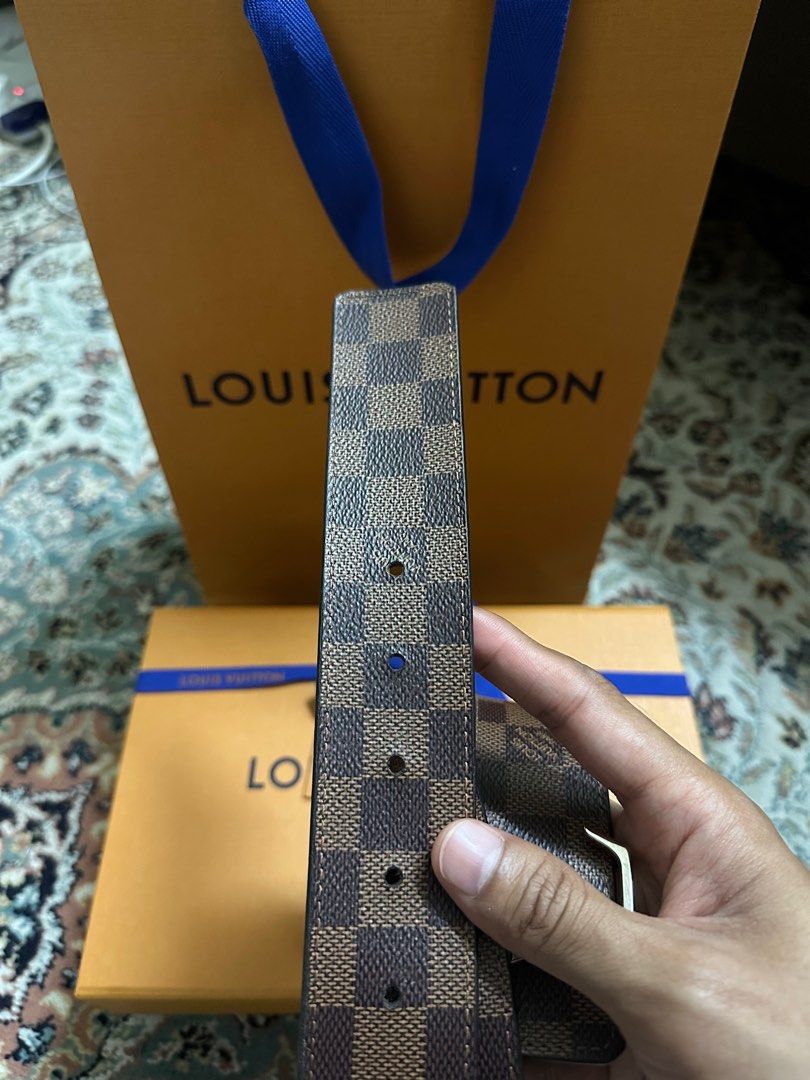 Louis Vuitton Initiales Leather Belt In Blue