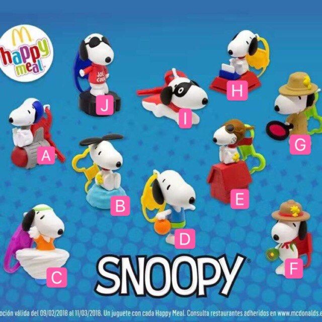 Snoopy mcdonalds toys 2018 hot sale