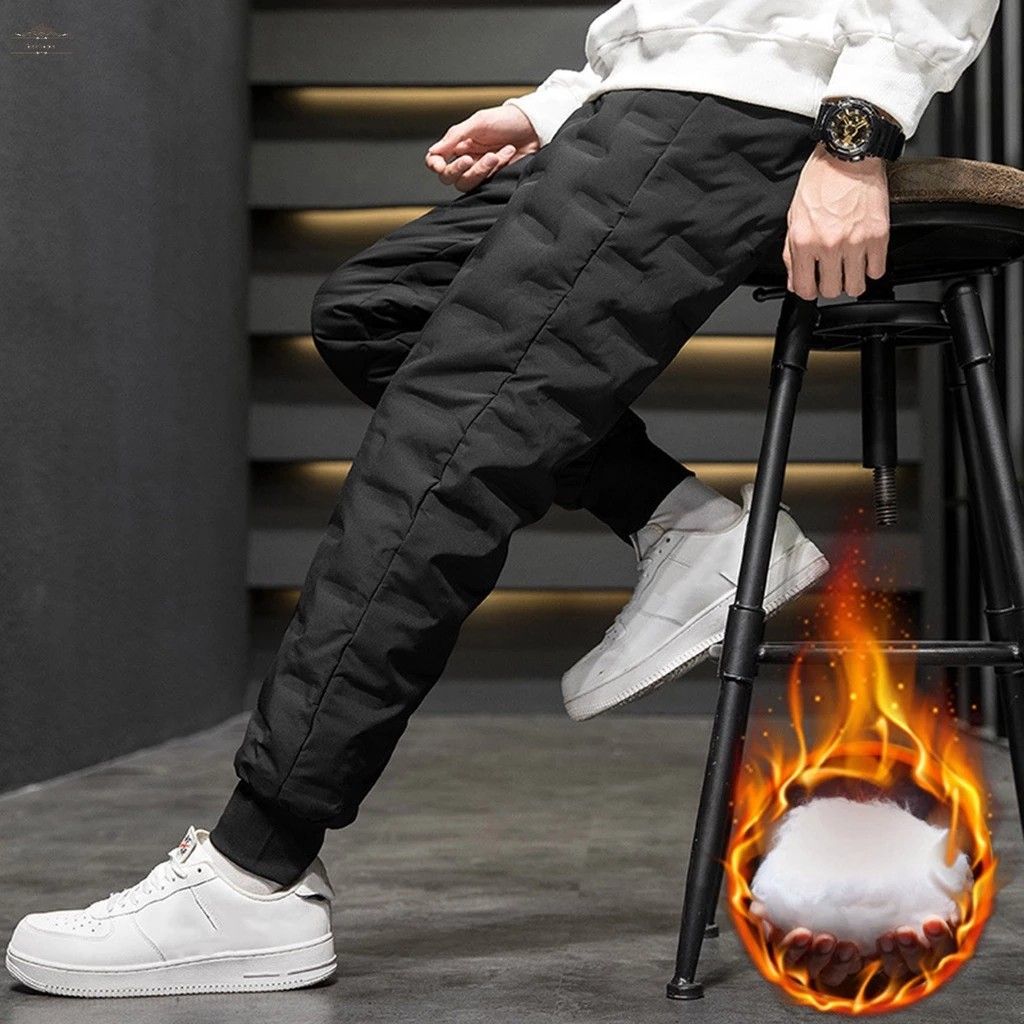 Cheap Men's Winter Fleece Lined Joggers Thermal Trousers Outdoor Athletic  Running Sweatpants Warm Pants Casual Thickened Breathable Pants for Male