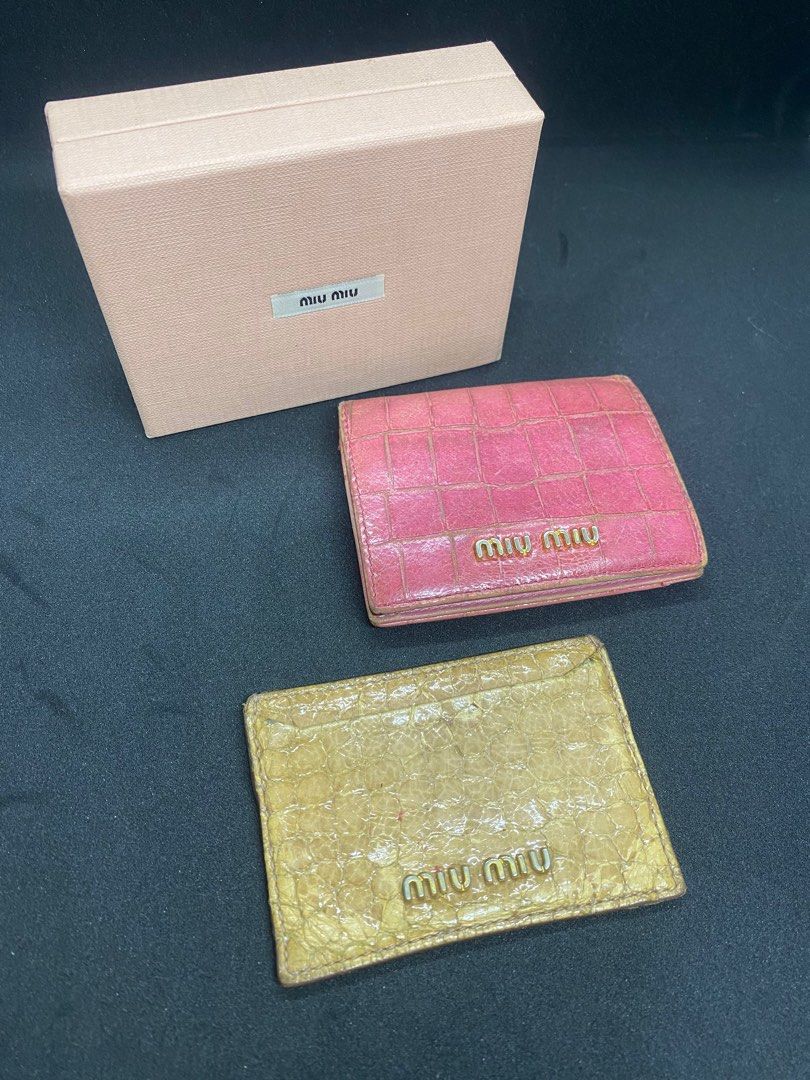 miu miu card case wallet (Category: Luxury Bags & Wallets) located in Antipolo. Submitted by prelovedcloseta (Listing ID 1263608687, Image 1). Description: miu miu bundle card case authentic preloved with signs of usage with box sold as bundle po..