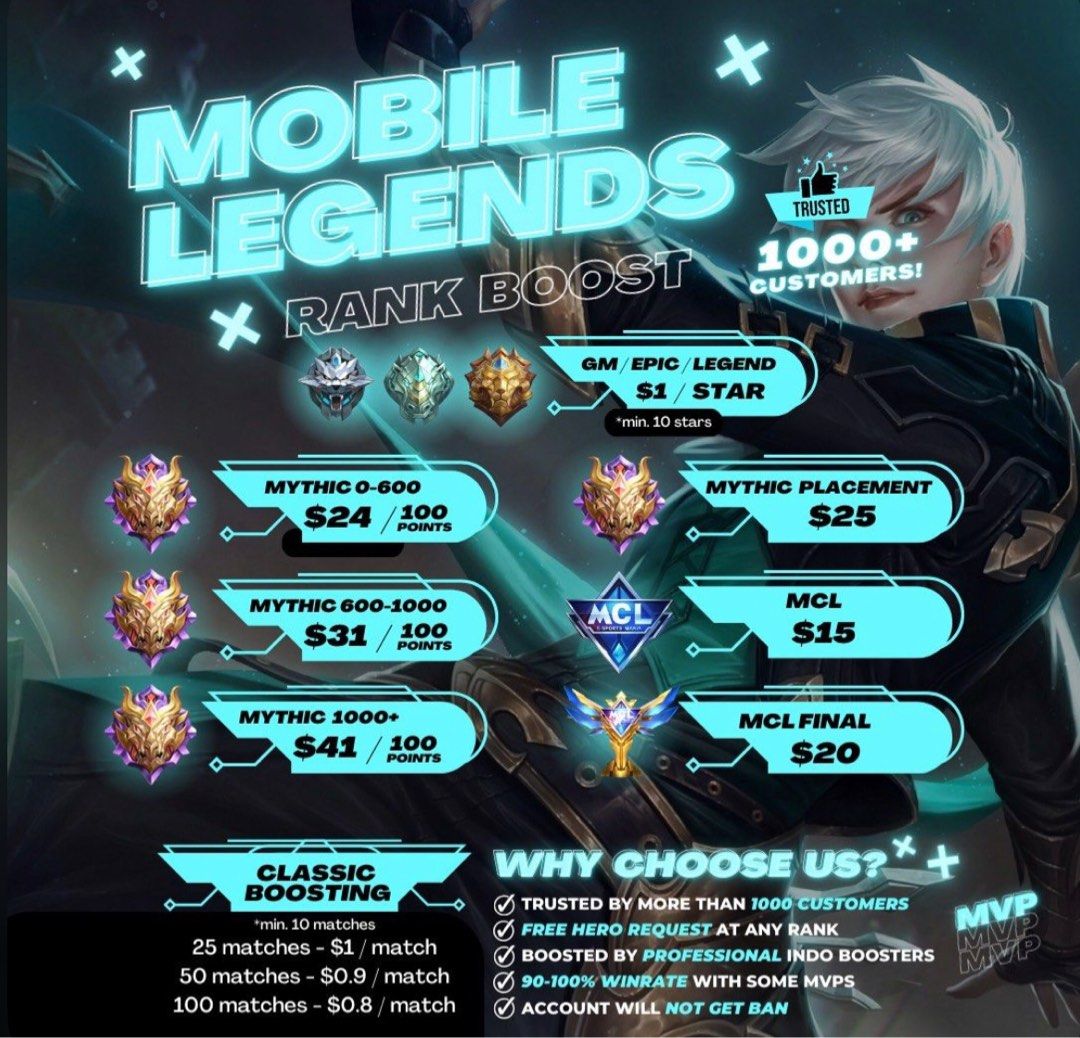 Buy Mobile Legends Rank Boost Service - Boosthive
