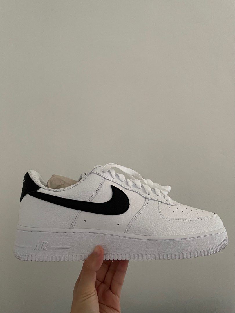 Air force 1 07 black swoosh best sale
