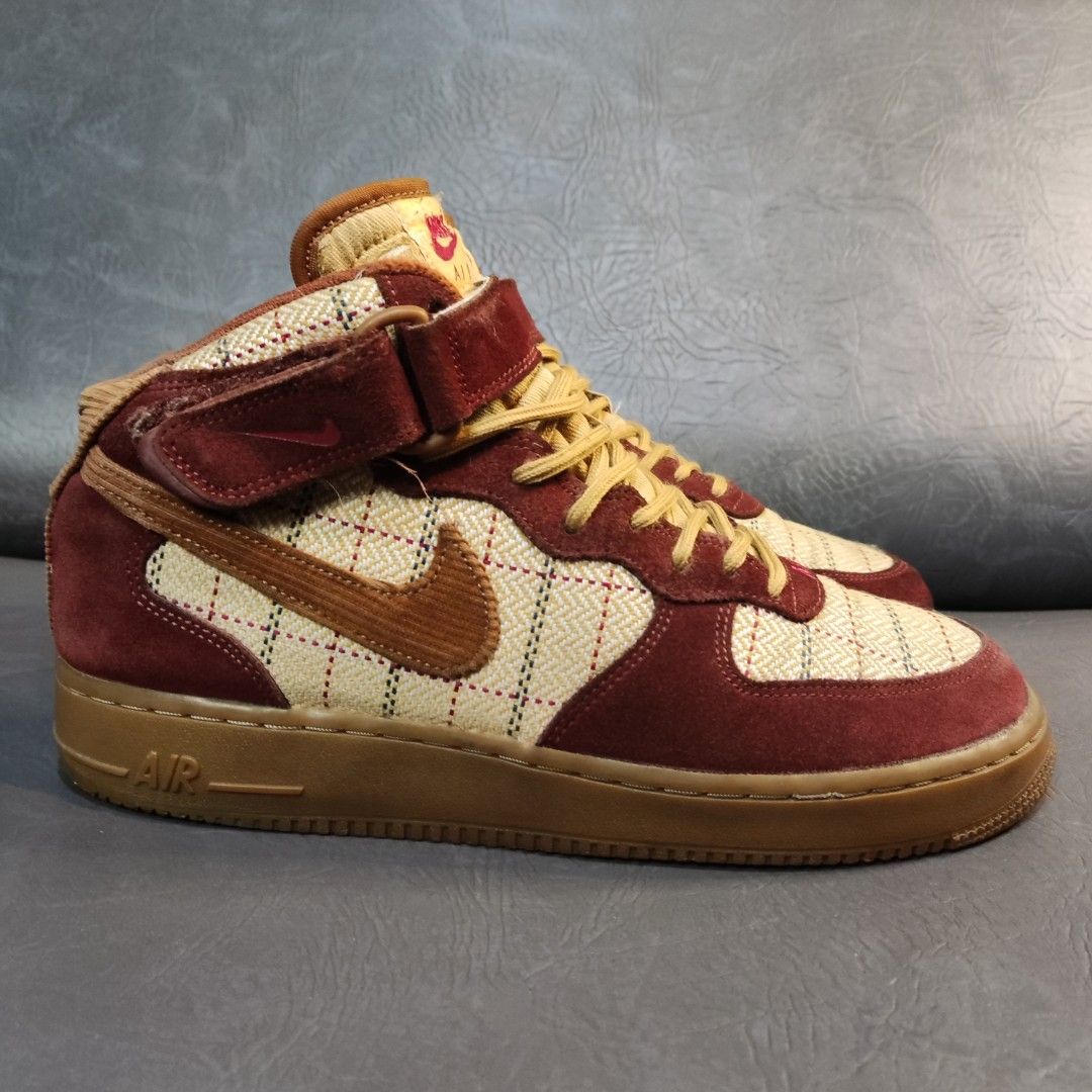 air force 1 mid plaid brown