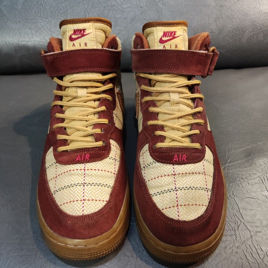 air force 1 mid plaid brown