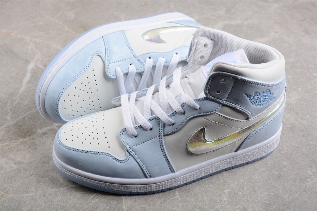 White and light blue jordan 1 new arrivals