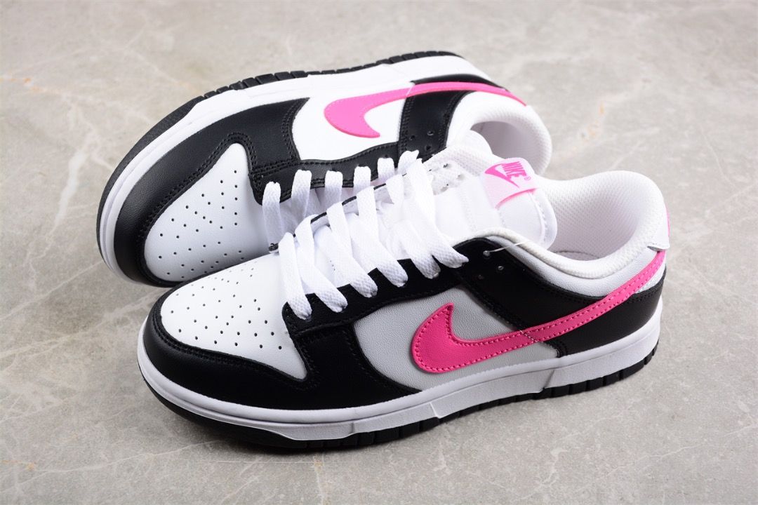 White pink top and black nikes