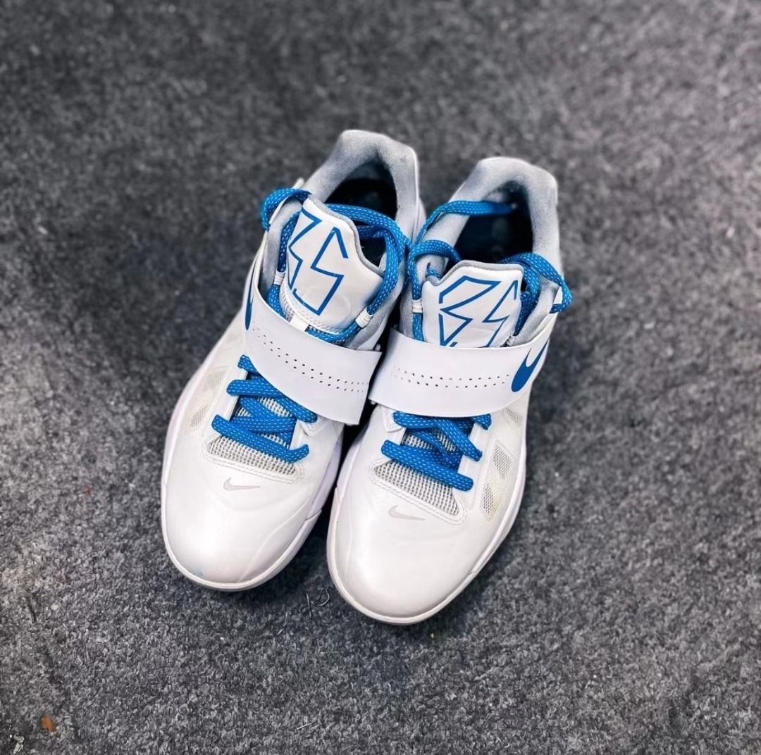 Nike KD 4 Think 16(Thunderstruck)杜蘭特低幫實戰籃球鞋男款白藍, 男