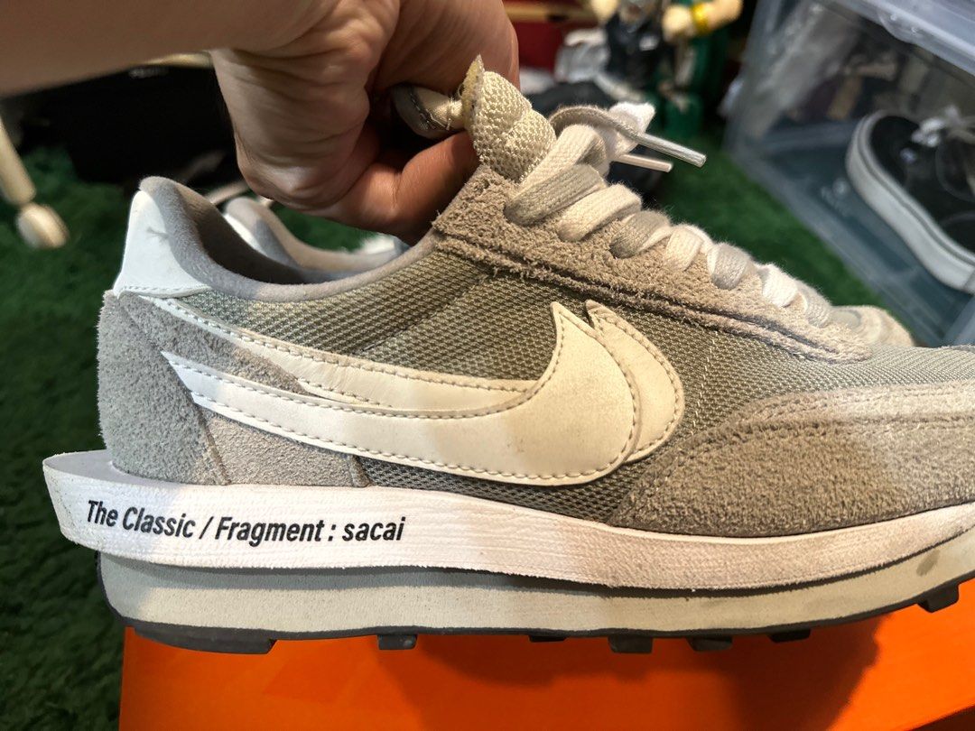 Nike LDWaffle x Sacai x Fragment 藤原浩解構聯名麂皮灰US9 27cm, 他