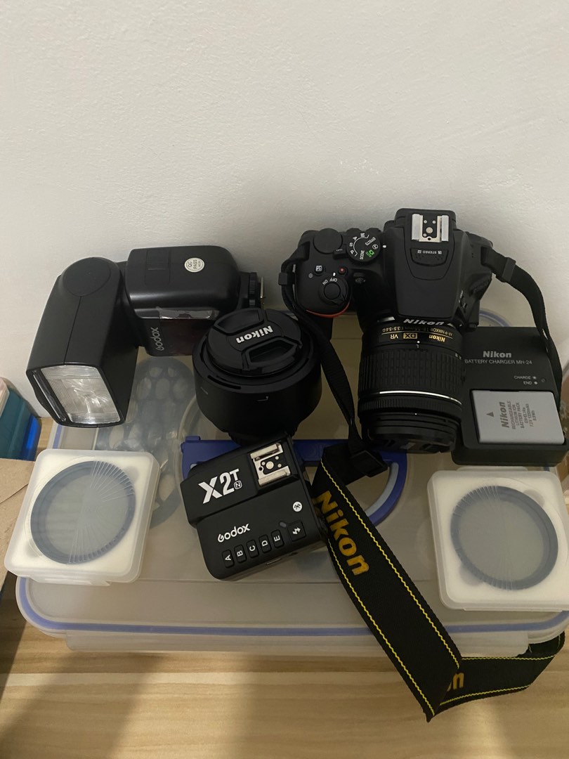 Nikon D5600, Lens, flash,filter, Photography, Cameras on Carousell