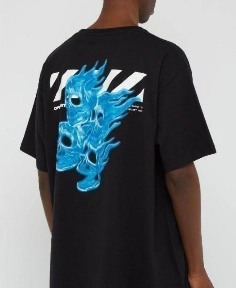 Authentic OFF WHITE Diagonal Skulls S S Over Tee