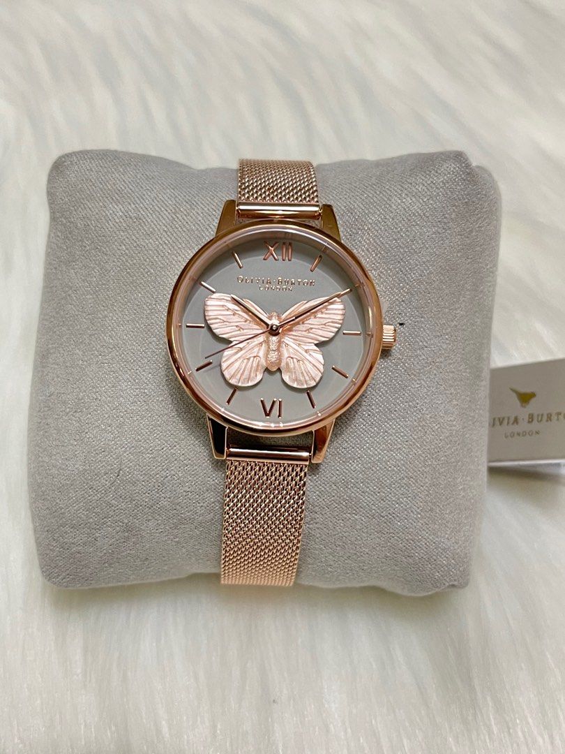 Olivia Burton OB16MB28 3D Butterfly Rose Gold Women s Watch