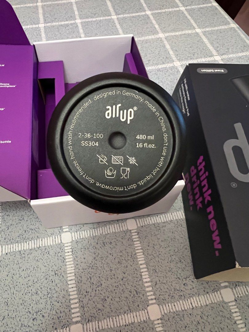 Air Up Original Bottle (Steel Edition, Pitch Black), Furniture & Home Living, Kitchenware